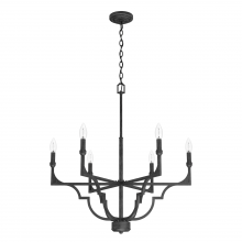 Hunter 19287 - Highland Hill 6 Light Chand Rustic Iron