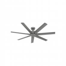 Hunter 51589 - Hunter 60 inch Downtown ENERGY STAR® Matte Silver Damp Rated Ceiling Fan and Wall Control