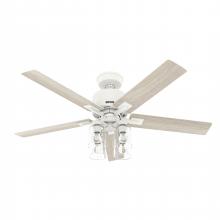 Hunter 52312 - Hunter 52 inch Techne Wi-Fi HunterExpress Matte White Ceiling Fan with LED LT Kit & Handheld Remote