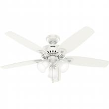 Hunter 52730 - Hunter 52 inch Builder Fresh White Ceiling Fan with LED Light Kit and Pull Chain