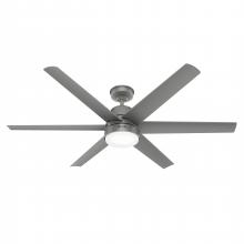 Hunter 51876 - Hunter 60 in Skysail Matte Silver WeatherMax Indoor/Outdoor Ceiling Fan with LED LT Kit & Wall Ctrl