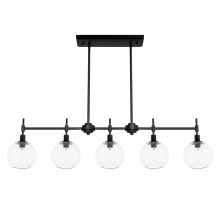 Hunter 19511 - Hunter Xidane Matte Black with Clear Glass 5 Light Chandelier Ceiling Light Fixture