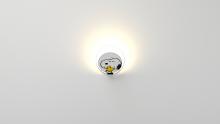 Koncept Inc GRW-S-CRM-SW1-HW - Peanuts® Gravy Wall Sconce - Chrome body, Snoopy Woodstock plates - Hardwire