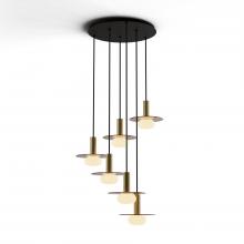 Koncept Inc CMP-C6-S-06-BRS+GTEA9+GLB - Combi Pendant 6" Circular 6 Combo Brass with Matte Black Canopy