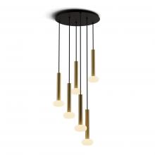 Koncept Inc CMP-C6-S-12-BRS+NA+GLB - Combi Pendant 12" Circular 6 Combo Brass with Matte Black Canopy