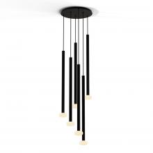 Koncept Inc CMP-C6-S-36-MTB+NA+GLB - Combi Pendant 36" Circular 6 Combo Matte Black with Matte Black Canopy