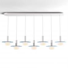 Koncept Inc CMP-L7-S-06-MWT+GBLU9+GLB - Combi Pendant 6" Linear 7 Combo Matte White with Matte White Canopy