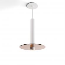 Koncept Inc CMP-S1-S-12-MWT+GTEA9 - Combi Pendant 12" Single Unit Matte White with Matte White Canopy, 9" glass plate (Tea Brown