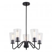 Vaxcel International H0284 - Beverly 23-in 5 Light Chandelier Matte Black