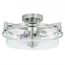 Vaxcel International C0170 - Addison 15-in Semi Flush Mount Satin Nickel