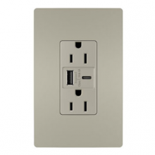 Legrand Radiant R26USBAC6NICCV4 - radiant? 15A Tamper-Resistant Ultra-Fast USB Type A/C Outlet, Nickel