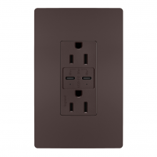 Legrand Radiant R26USBPDDBCC6 - radiant? 15A Tamper Resistant Ultra Fast PLUS Power Delivery USB Type C/C Outlet, Dark Bronze (6 pack)