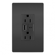 Legrand Radiant R26USBAC6BK - radiant? 15A Tamper-Resistant Ultra-Fast USB Type A/C Outlet, Black (10 pack)