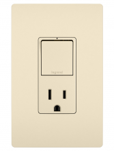 Legrand Radiant RCD38TRLA - radiant® Single Pole/3-Way Switch with 15A Tamper-Resistant Outlet, Light Almond