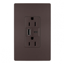 Legrand Radiant R26USBAC6DBCCV4 - radiant? 15A Tamper-Resistant Ultra-Fast USB Type A/C Outlet, Dark Bronze