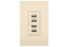 Legrand Radiant TM8USB4LACC6 - radiant? Quad USB Charger, Light Almond