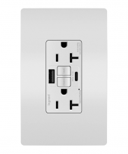 Legrand Radiant 2097TRUSBACW - radiant® Tamper-Resistant 20A Duplex Self-Test GFCI Receptacles with SafeLock® Protection, Type A/C 