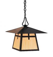 Arroyo Craftsman CH-15BGW-AB - 15" carmel pendant with bungalow overlay