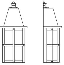 Arroyo Craftsman HW-6GW-AB - 6" hartford flush wall mount