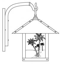 Arroyo Craftsman TRB-12PTGW-AB - 12" timber ridge wall bracket with palm tree filigree