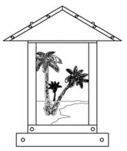 Arroyo Craftsman TRC-9PTGW-P - 9" timber ridge column mount with palm tree filigree