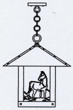 Arroyo Craftsman TRH-16HSCS-AB - 16" timber ridge pendant with horse filigree