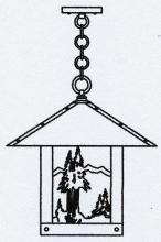 Arroyo Craftsman TRH-16MNGW-P - 16" timber ridge pendant with mountain filigree