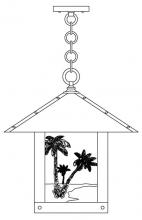 Arroyo Craftsman TRH-16PTGW-P - 16" timber ridge pendant with palm tree  filigree