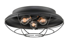 Millennium 5387-MB - 3-Light Outdoor Flush Mount Matte Black