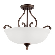 Millennium 1573-RBZ - Courtney Lakes 3-Light Semi-Flush Ceiling Mount Rubbed Bronze