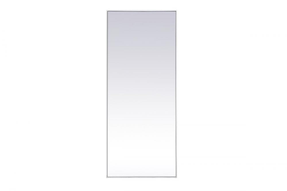 Metal Frame Rectangle Mirror 30x72 Inch in White