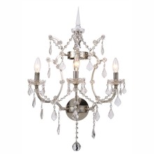 Elegant 1138W17PN/RC - Elena 3 light polished Nickel Wall Sconce clear Royal Cut crystal