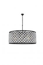 Elegant 1214G43MB/RC - Madison 10 Light Matte Black Chandelier Clear Royal Cut Crystal