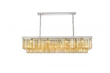 Elegant 1232D60PN-GT/RC - Sydney 12 Light Polished Nickel Chandelier Golden Teak (Smoky) Royal Cut Crystal