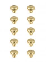 Elegant KB2007-GD-10PK - Garlande 1.2" Diameter Brushed Gold Mushroom Knob Multipack (Set of 10)