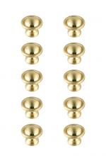 Elegant KB2008-GD-10PK - Kadea 1.2" Diameter Brushed Gold Mushroom Knob Multipack (Set of 10)