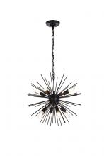 Elegant LD5051D20BK - Timber 8 Lights Black Pendant