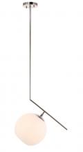 Elegant LD8048D10C - Ryland 1 Light Chrome and Frosted White Glass Pendant