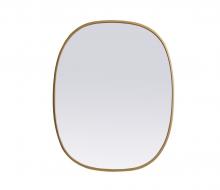 Elegant MR2B2430BRS - Metal Frame Oval Mirror 24x30 Inch in Brass