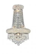 Elegant V1800W12SC/RC - Primo 4 Light Chrome Wall Sconce Clear Royal Cut Crystal