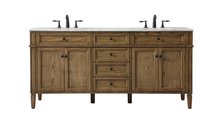 Elegant VF12572DDW - 72 Inch Double Bathroom Vanity in Driftwood