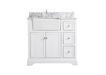 Elegant VF60236WH-BS - 36 Inch Single Bathroom Vanity in White with Backsplash