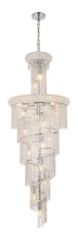 Elegant V1800SR22C/RC - Spiral 22 Light Chrome Chandelier Clear Royal Cut Crystal