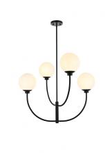 Elegant LD814D30BK - Nyomi 30 Inch Chandelier in Black