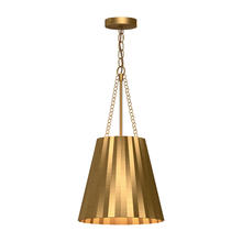 Alora Lighting PD528012AG - Plisse 12-in Aged Gold 1 Light Pendant