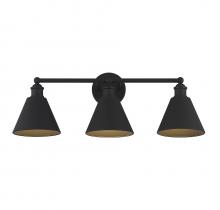 Savoy House Meridian M80064MBK - 3-Light Bathroom Vanity Light in Matte Black