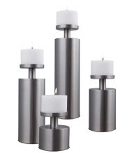 Uttermost R17728 - Kamdyn Candleholders - Silver, S/4