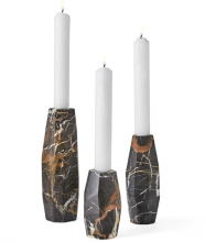 Uttermost R18123 - Multifaceted Taper Candleholders - Marble, S/3