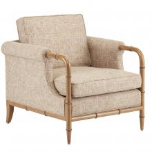 Currey 7000-0602 - Merle Walnut Armchair, Finn Safari